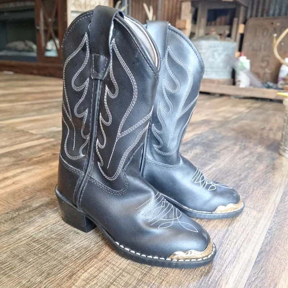Old West Unisex Black Western Boots size 085/8.5 - Picture 1 of 12